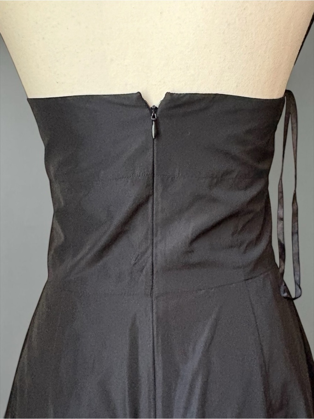 Theory Honey Black Strapless Pleated A-Line Dress Size 6 - Picture 5 of 6